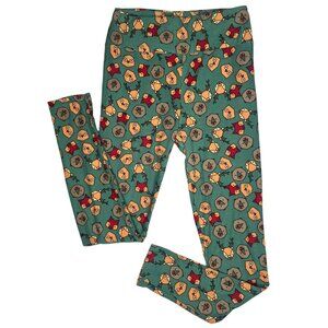 LuLaRoe Womens Leggings Deer Owl Fox Bear Green Buttery Soft One Size